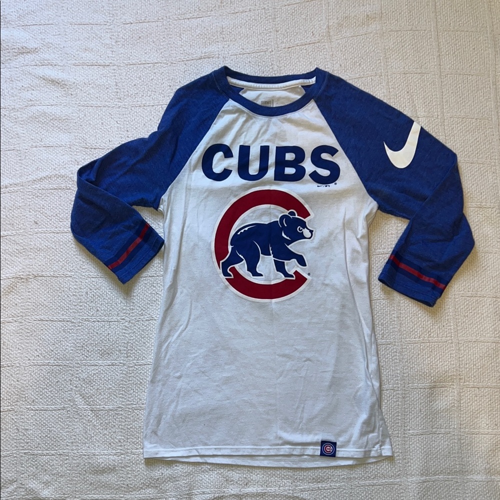 Nike Kids Blue and White Cubs Long Sleeve Tee